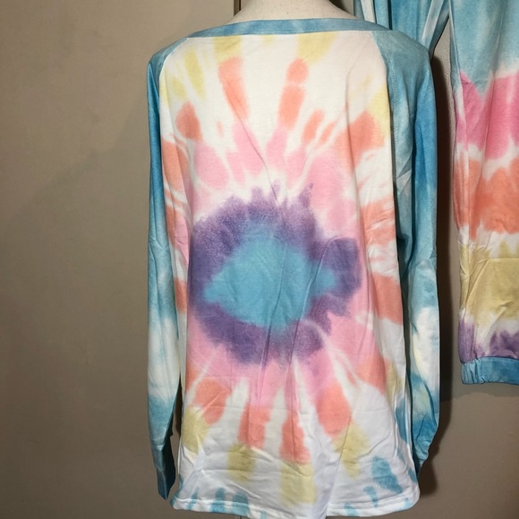 CLEARANCE Tie dye joggers pants and matching long sleeve t shirt 2-piece set - Picture 7 of 12